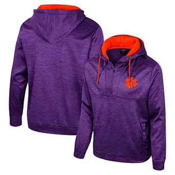 Men's Colosseum Purple Clemson Tigers Cypher Half-Zip Hoodie