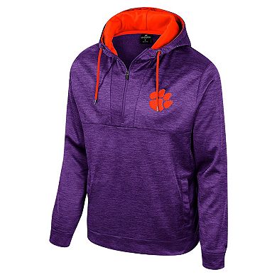 Men's Colosseum Purple Clemson Tigers Cypher Half-Zip Hoodie
