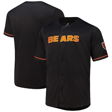 Men's Fanatics Black Chicago Bears Pop Full-Button Jersey