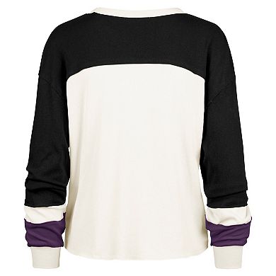 Women's '47 Cream Baltimore Ravens Double Header Curve Raglan Long ...