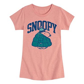Girls 7-16 Peanuts Snoopy Puffer Jacket Graphic Tee