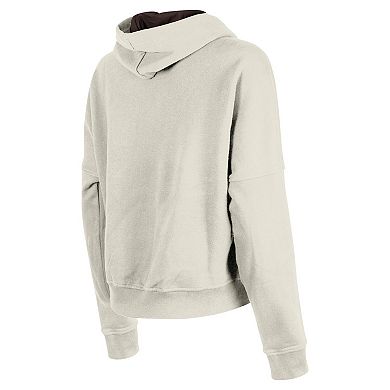 Women's New Era Cream Cleveland Browns 3rd Down Historic Pullover Hoodie