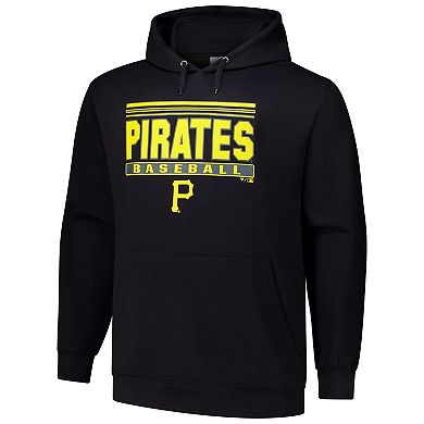 Men's Black Pittsburgh Pirates Stack Fleece Pullover Hoodie