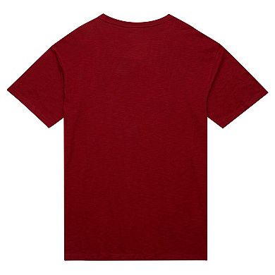 Men's Mitchell & Ness Wine Cleveland Cavaliers Hardwood Classics Felt Applique Slub T-Shirt