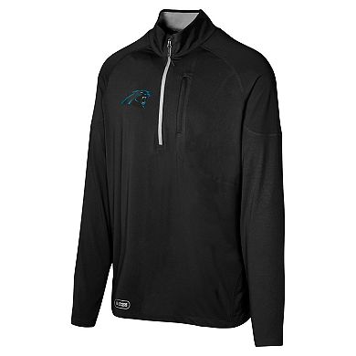 Men's Black Carolina Panthers Grind Iron Quarter-Zip Top