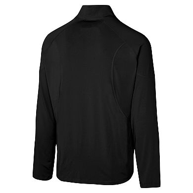Men's Black Carolina Panthers Grind Iron Quarter-Zip Top