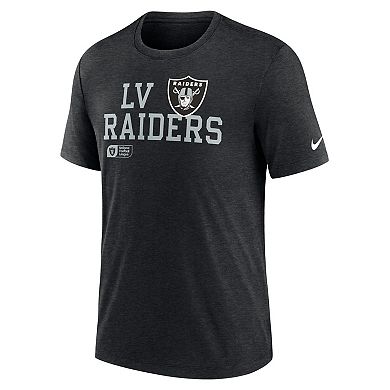Men's Nike Black Las Vegas Raiders Overlap Lockup Tri-Blend T-Shirt