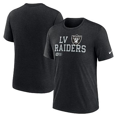 Men's Nike Black Las Vegas Raiders Overlap Lockup Tri-Blend T-Shirt
