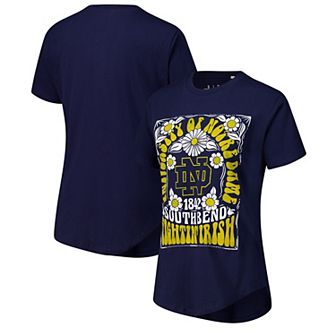 Women's Pressbox Navy Notre Dame Fighting Irish Irvine Floral Team Color��T-Shirt