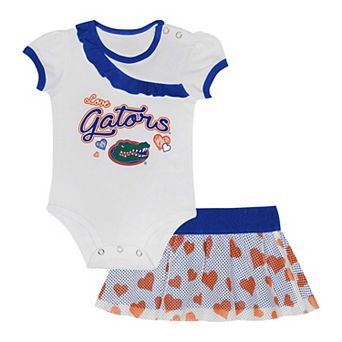 Girls Newborn & Infant Florida Gators Two-Piece Love My Team Bodysuit & Skirt Set