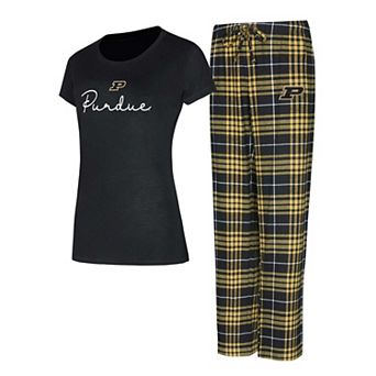 Women's Concepts Sport Black Purdue Boilermakers Vector T-Shirt & Flannel Pants Sleep Set