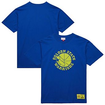 Men's Mitchell & Ness Royal Golden State Warriors Hardwood Classics Neon Nights Premium T-Shirt