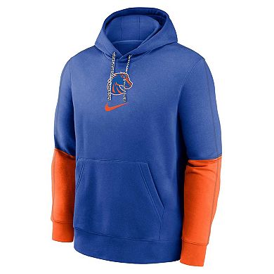 Men's Nike Royal Boise State Broncos 2024 Sideline Club Fleece Pullover Hoodie