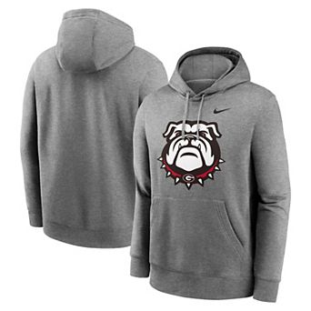 Men's Nike Heather Gray Georgia Bulldogs Primetime Alternate Logo Club Fleece Pullover Hoodie