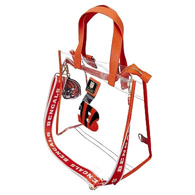 Loungefly Cincinnati Bengals Clear Convertible Backpack & Tote Bag