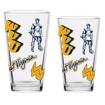West Virginia Mountaineers 16oz. Vintage Medley Pint Glass Two-Pack