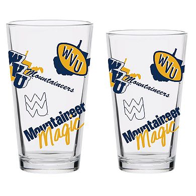 West Virginia Mountaineers 16oz. Vintage Medley Pint Glass Two-Pack