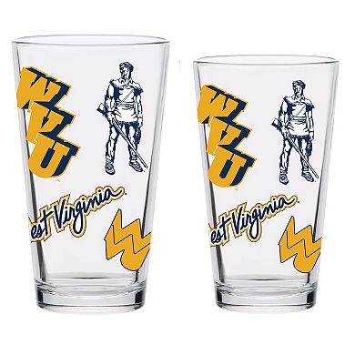 West Virginia Mountaineers 16oz. Vintage Medley Pint Glass Two-Pack