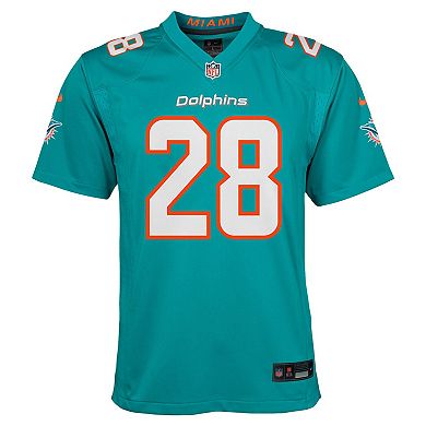 Youth Nike De ۪Von Achane Aqua Miami Dolphins Team Player Game Jersey