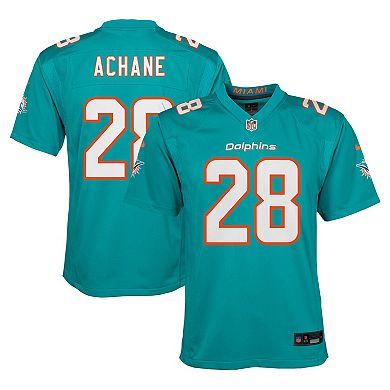 Youth Nike De ۪Von Achane Aqua Miami Dolphins Team Player Game Jersey