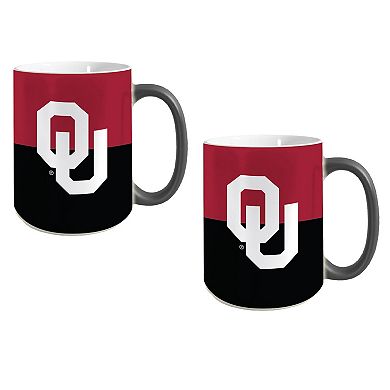 Oklahoma Sooners Two-Pack Reveal Mug Set