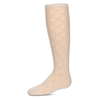 Girls' Open Work Heart Knee High Socks