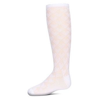 Girls' Open Work Heart Knee High Socks