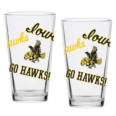 Iowa Hawkeyes 16oz. Vintage Medley Pint Glass Two-Pack