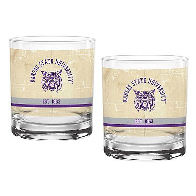 Kansas State Wildcats Two-Pack 14oz. Tan Vintage Glass Set