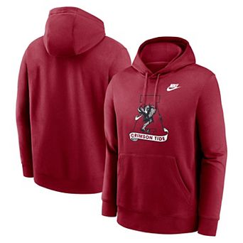 Men's Nike Crimson Alabama Crimson Tide Legacy Logo Club Fleece Pullover Hoodie