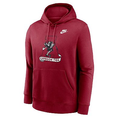 Men's Nike Crimson Alabama Crimson Tide Legacy Logo Club Fleece Pullover Hoodie