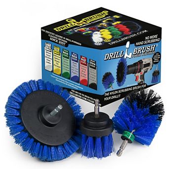 3 pc Spin Brush Pool Cleaning Kit - Pool Supplies - Slide - Deck Brush - Hot Tub