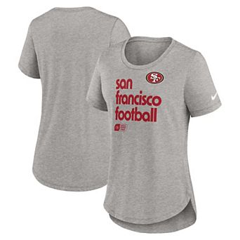 Women's Nike Heather Gray San Francisco 49ers Fashion Tri-Blend T-Shirt