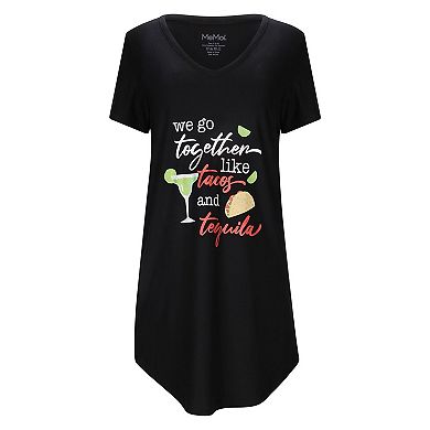 We Go Together Like Tacos And Tequila V-neck Sleepshirt