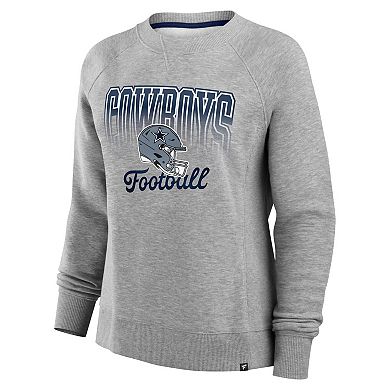 Women's Fanatics Heather Gray Dallas Cowboys Hit Hard Fleece Pullover Sweatshirt