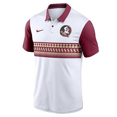 Men's Nike White Florida State Seminoles Primetime Campus Vapor Performance Polo