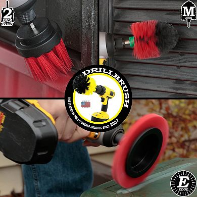 Stiff 3 Piece Outdoor Brush Kit - Garden, Patio, And Deck Cleaning - Concrete, Brick, And Stone