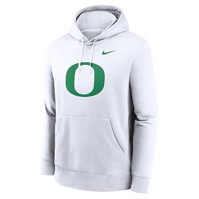Men's Nike White Oregon Ducks Primetime Club Fleece Pullover Hoodie