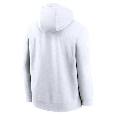 Men's Nike White Oregon Ducks Primetime Club Fleece Pullover Hoodie
