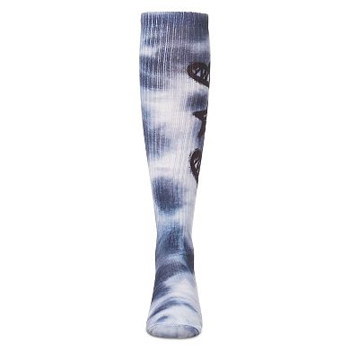 Girls' Tie Dye Graffiti Shapes Knee High Socks