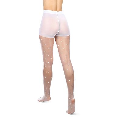 Women's Mini Heart Sheer Nylon Tights