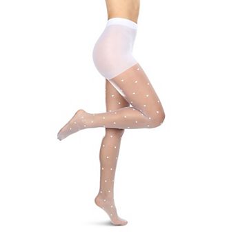 Women's Mini Heart Sheer Nylon Tights