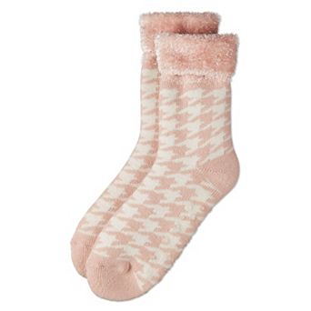 Women's Houndstooth Plush Cabin Socks