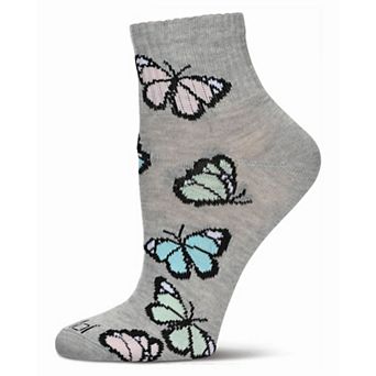 Women's Multi-butterflies Athletic Quarter Socks