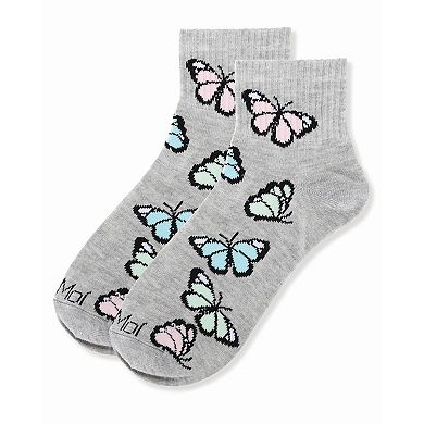 Women's Multi-butterflies Athletic Quarter Socks