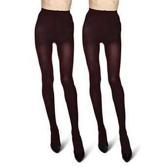 Control Top Solid Microfiber Tights 2 Pack