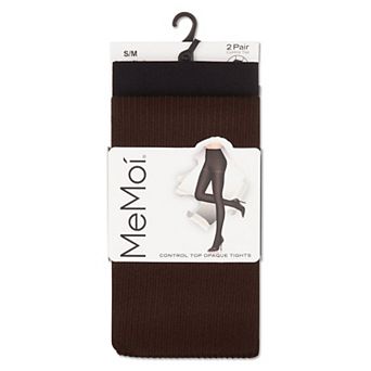 Control Top Solid Microfiber Tights 2 Pack