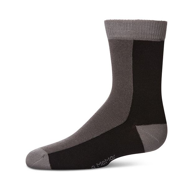 Memoi Boys Color Block Dress Socks 12-14 / Black