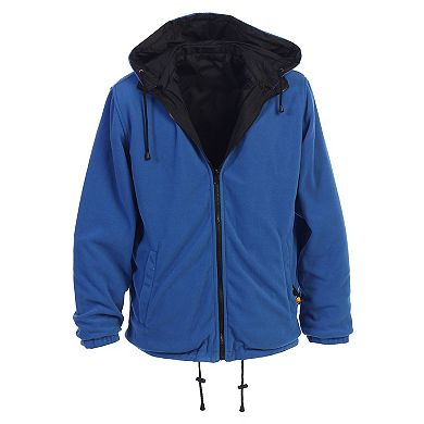 Gioberti Men's Reversible Rain Jacket With Polar Fleece Lining