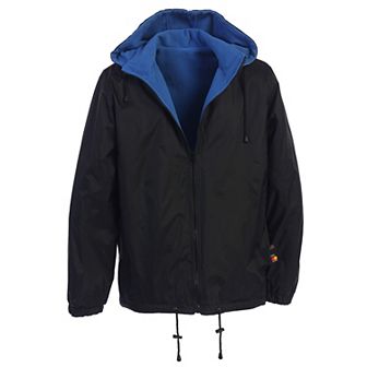 Gioberti Men's Reversible Rain Jacket With Polar Fleece Lining
